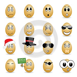 Egg set cartoon vector