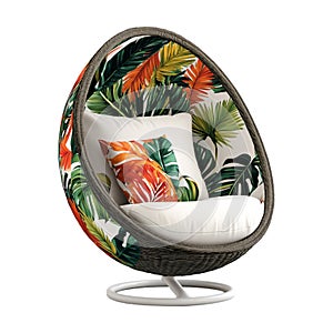 Egg Shape Sofa Chair on Transparent Background - Ai Generated