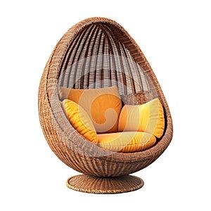 Egg Shape Sofa Chair on Transparent Background - Ai Generated