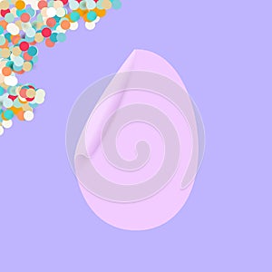 Egg shaped bended paper for design