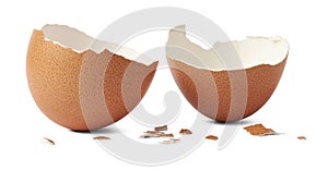egg shell broken or crack isolated