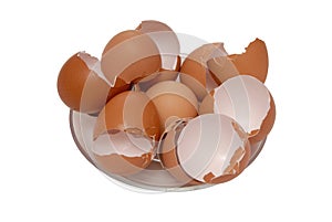 Egg shell is on plate