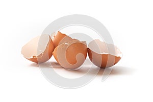 egg shells broken isolated on white background