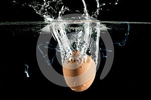 Egg splashing in water