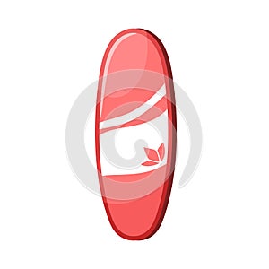 Egg surfboard. Surfers board for water sport, surfing. Rounded shortboard for summer beach extreme activity. Flat vector photo