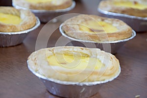 Egg tart on the table