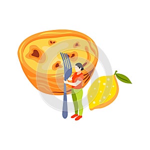 Egg Tart Woman Composition