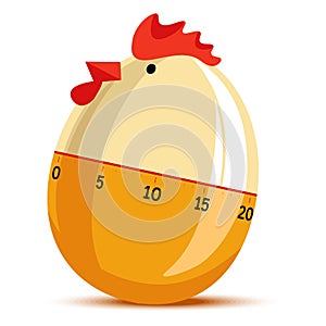 Egg timer clock in form of hen chicken clock cooking