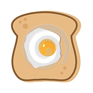 Egg on toast slice vector illustration on a white background