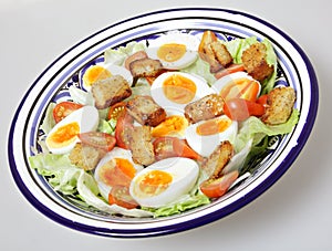 Egg and tomato salad bowl