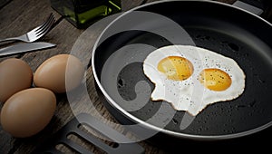 Egg with two yolks in the shape of a skull