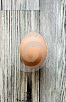 Egg on a wooden surface
