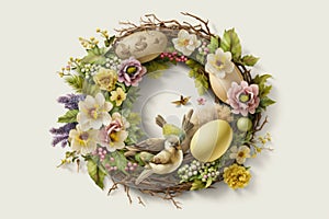 Egg Wreath, Happy Easter Easter decorations, A wreath made of colorful eggs