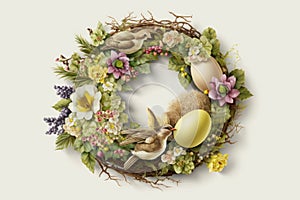 Egg Wreath, Happy Easter Easter decorations, A wreath made of colorful eggs