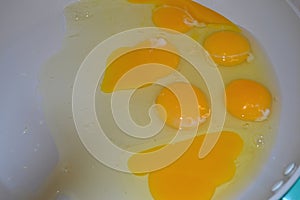 Egg Yolks Inside of a Pan