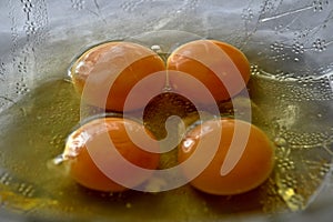 Egg yolks, making a cake