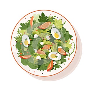 Eggcellent Olive Medley: Vector Salad Illustration
