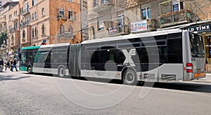 Egged Long Bus In Jerusalem