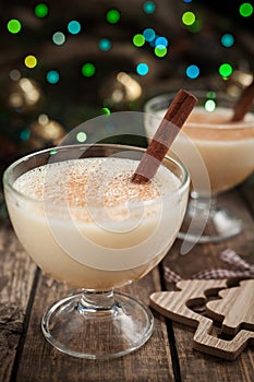 Eggnog traditional christmas celebration homemade