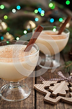 Eggnog traditional christmas egg, vanilla rum