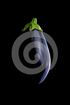 Eggplant or Aubergine on black background