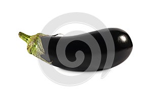 Eggplant or aubergine isolated on white background with clipping path. One eggplant on white