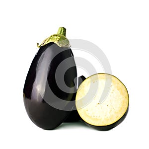 Eggplant or Aubergine on white background