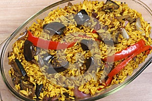 Eggplant Biryani - An Indian rice dish