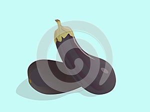 eggplant on a blue background