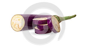 Eggplant isolated on white background. with clipping paths