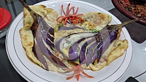 Eggplant omelete egg spicy