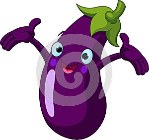 Eggplant Presenting Something