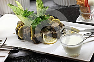 Eggplant stuffed with rice