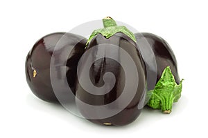 Eggplant vegetable closeup isolated on white