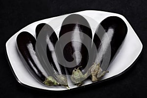 Eggplants on dish