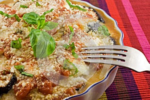 Eggplants parmigiana photo