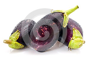 Eggplants with water drops