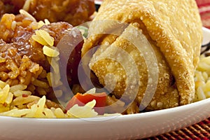 Eggroll with Sesame Chicken