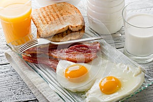 Eggs with bacon photo