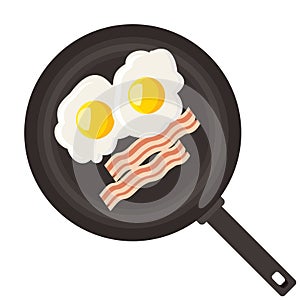Vajcia a slanina v panvica 