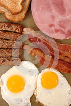 Eggs, Bacon, Toast and Ham