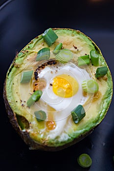 Eggs baked in avocado