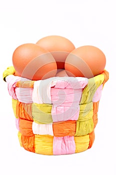 Eggs in a basket