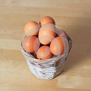 Eggs in a basket