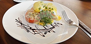 Eggs Benedict with fresh Salmon