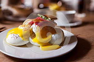 eggs benedict, a traditional english breakfast food item