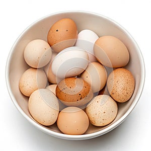 Eggs on bowl isolated on transparent background