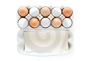 Eggs in a cardboard, clipping path