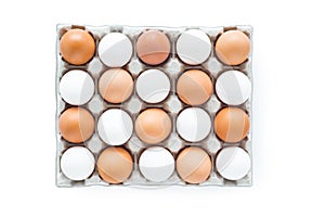 Eggs in a cardboard, clipping path