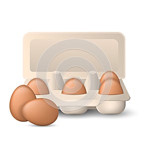 Eggs in cardboard package.